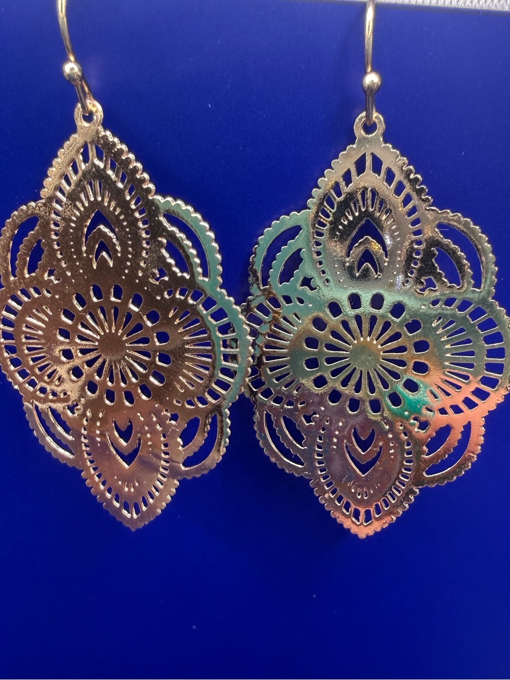 Gold Filigree Drop Earrings - Elegant Women's Jewelry